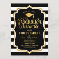Graduation - Gold Black White Stripes