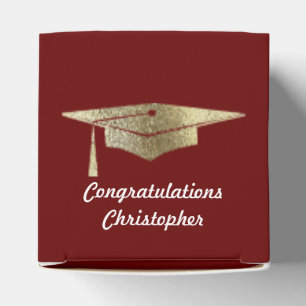 Graduation Gold Cap Grad Party Guest Favor Box