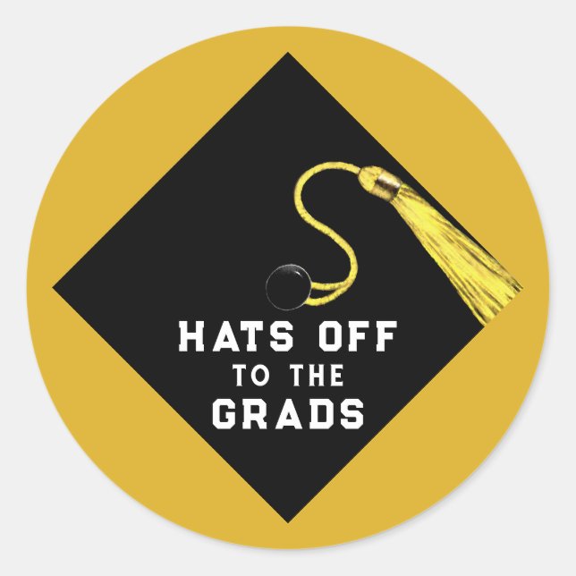 Graduation Gold Classic Round Sticker (Front)