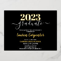 Graduation Gold foil invitation