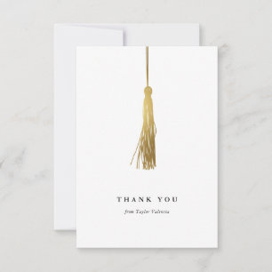 Graduation Gold Foil Tassel Custom Thank You Card