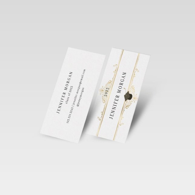 Graduation Gold Ornament Elegant Name Card (Creator Uploaded)