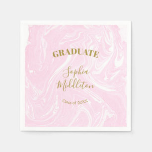 Graduation Gold Pink Modern Personal  Napkin