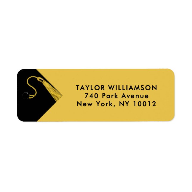 Graduation Gold Return Address Labels (Front)
