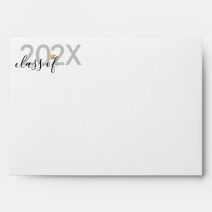 Graduation Gold Return Address Mailing Envelope