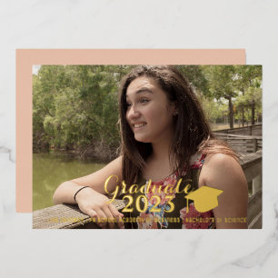 Graduation Gold Script Pressed Foil Photo