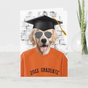 graduation golden retriever t-shirt card