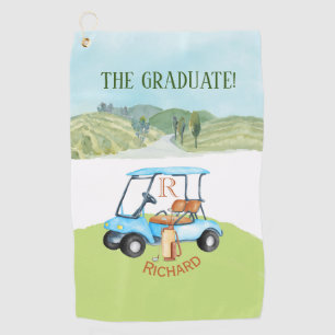 Graduation Golf Theme Custom Name Monogram Clubs  Towel