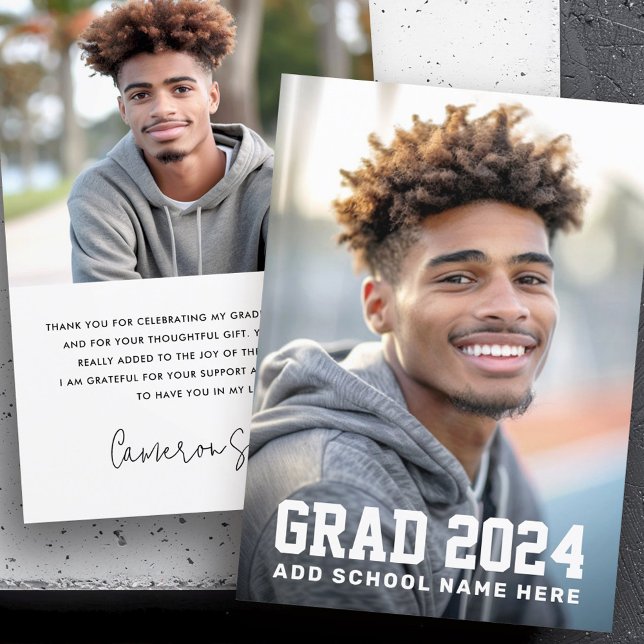 Graduation grad year photo graduate thank you card (Graduation grad year photo graduate thank you card)