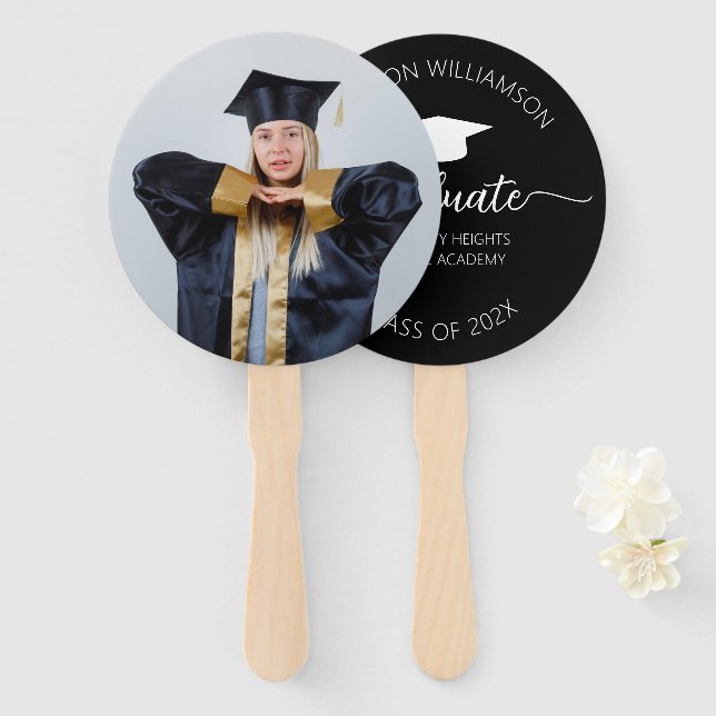 Graduation Graduate Class of 2025 Party Congrats Hand Fan (Front and Back)