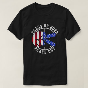 Graduation Graduate Peace Out Class Of 2024 Black T-Shirt