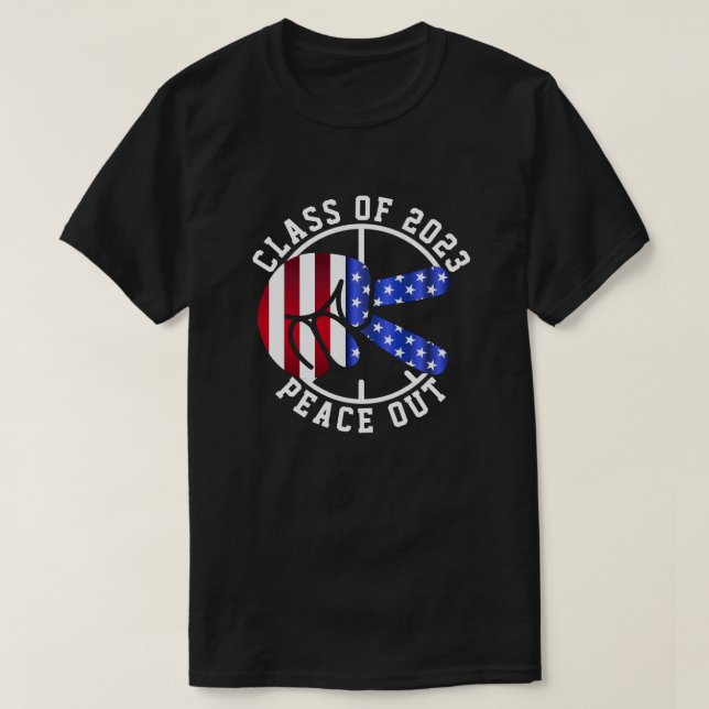 Graduation Graduate Peace Out Class Of 2025 Black T-Shirt (Design Front)