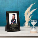 Graduation Graduate Photo Gold Black Personalize Plaque<br><div class="desc">Graduation Graduate Photo Gold Black Personalize Awards Plague for your graduate in high school or college. It is a great gift from family members and friends to give to the graduate or graduates. Replace with your information and photograph. Great to use for any Award ceremony or just to thank someone....</div>
