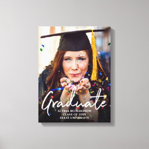 Graduation Graduate Photo Typography V2 Canvas Print