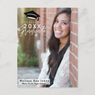 Graduation Graduate School Modern Photo Picture Invitation Postcard