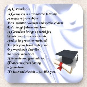 Graduation Grandson Poem Coaster