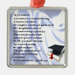 Graduation Grandson Poem Metal Tree Decoration