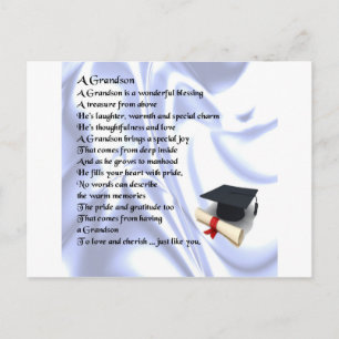 Graduation Grandson Poem Postcard