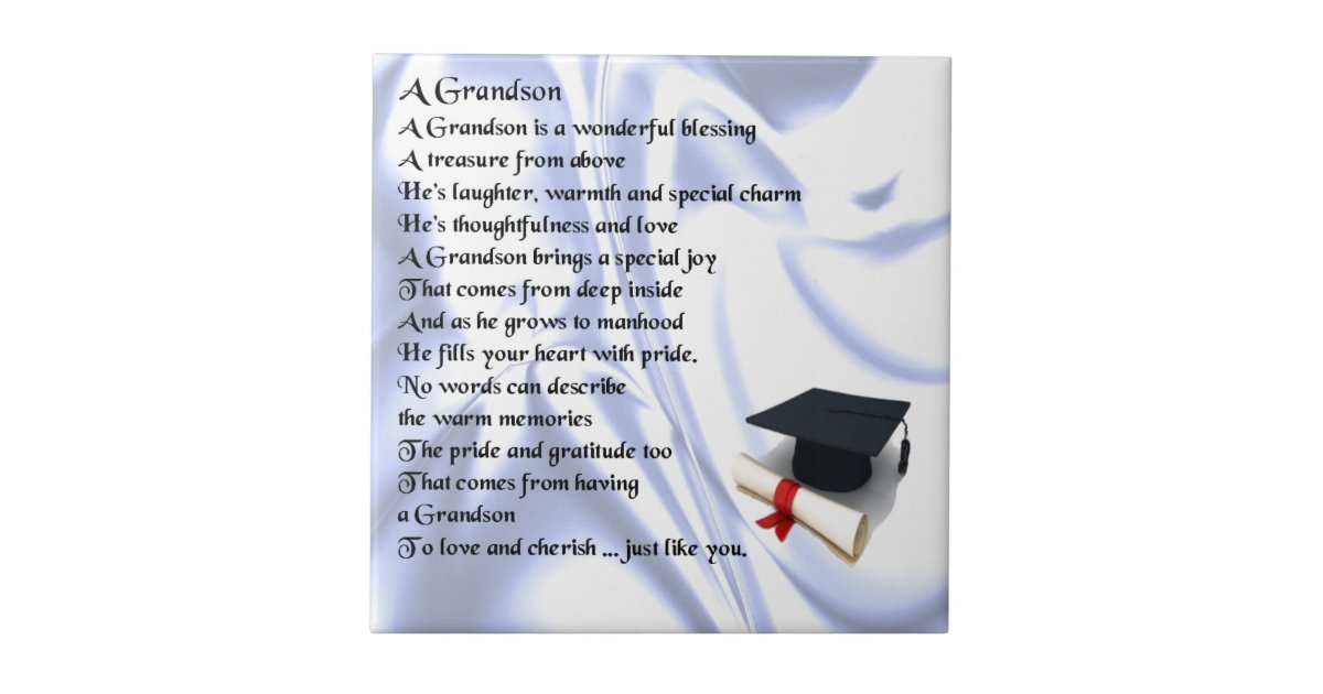 Graduation Grandson Poem Tile | Zazzle