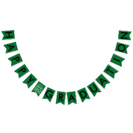 Graduation Green Black School Bunting Banner
