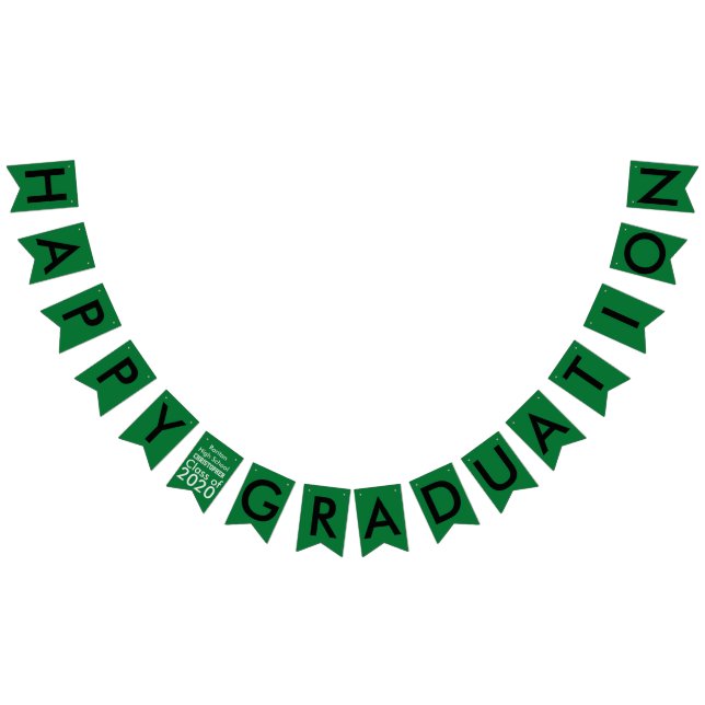 Graduation Green Black School Bunting Banner (All)