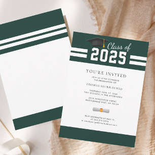 Graduation Green College Grad 2026 Party Invitation