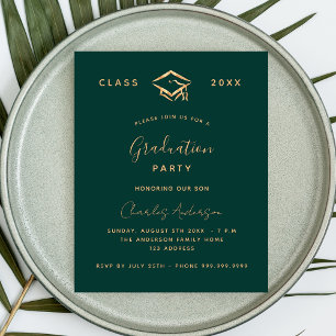 Graduation green gold 2025 invitation