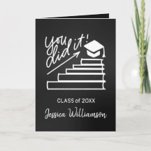 Graduation Greeting Card. You Did It Typography