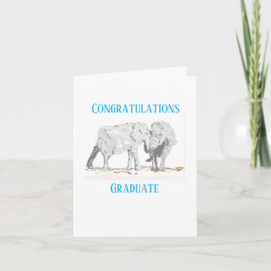 Graduation Greeting cards : Elephants Luck