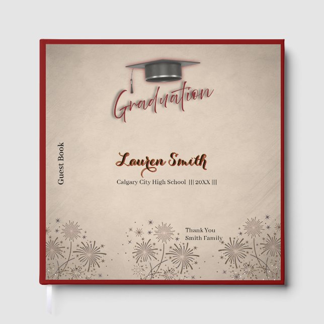 Graduation Guest Book Modern Keepsake (Front)