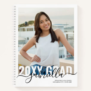 Graduation Guest Book Modern Minimal White