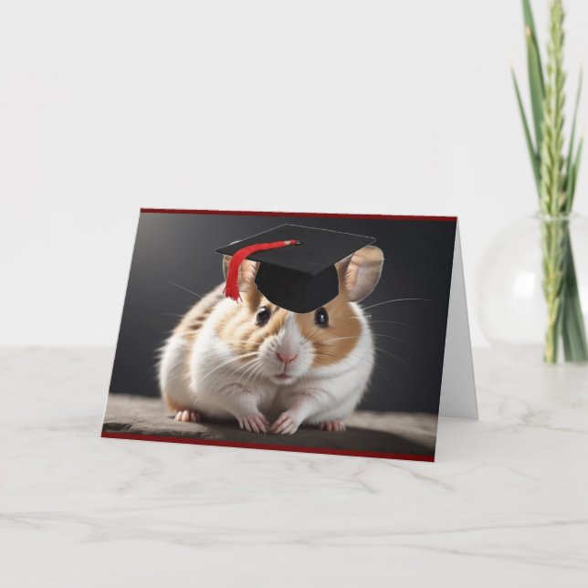 Graduation Hamster Folded Greeting Card (Front)