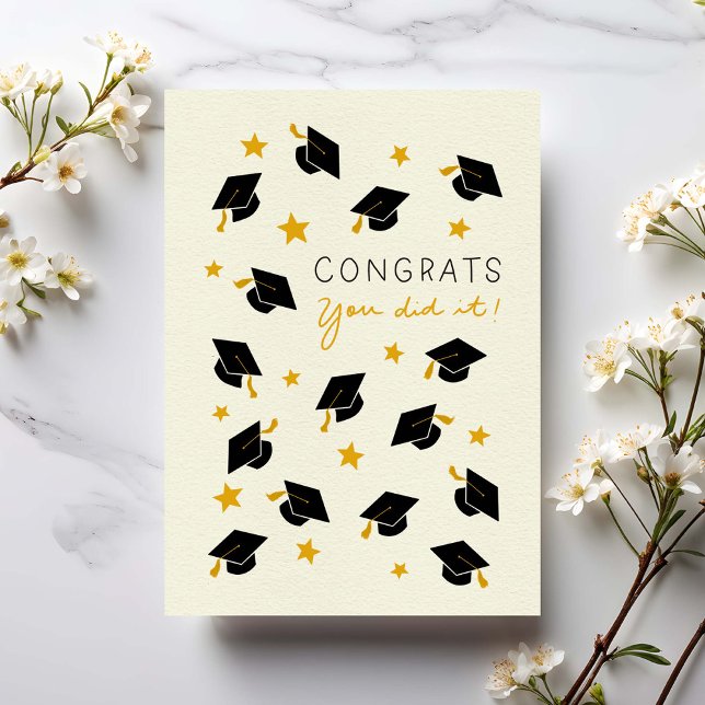 Graduation Handwritten Congrats You Did It  Card (Creator Uploaded)