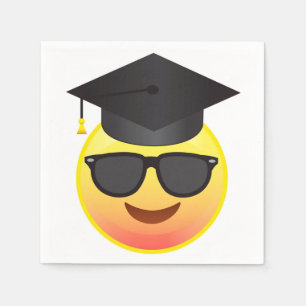 Graduation Happy Sunglasses Emoji Party Napkins
