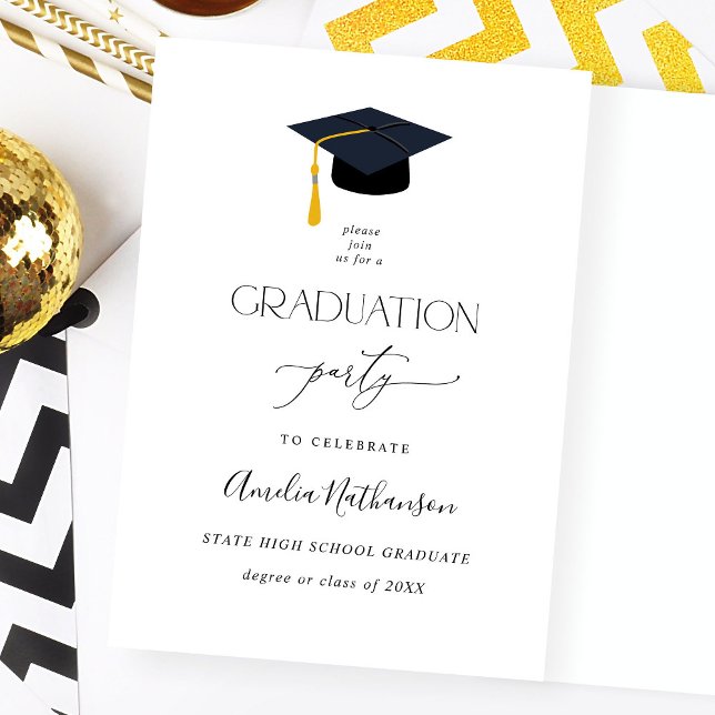Graduation Hat Graduation Party Invitation (Creator Uploaded)