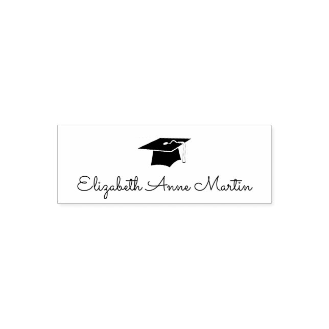 Graduation Hat, Mortarboard, Graduate's Name Self-inking Stamp (Design)