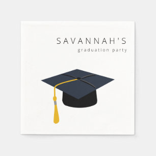 Graduation Hat & Name Party Napkins