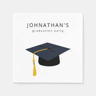Graduation Hat & Name Party Napkins V2