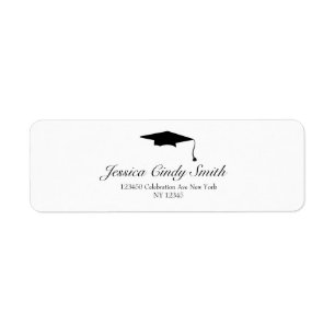 Graduation Hat Return Address Label