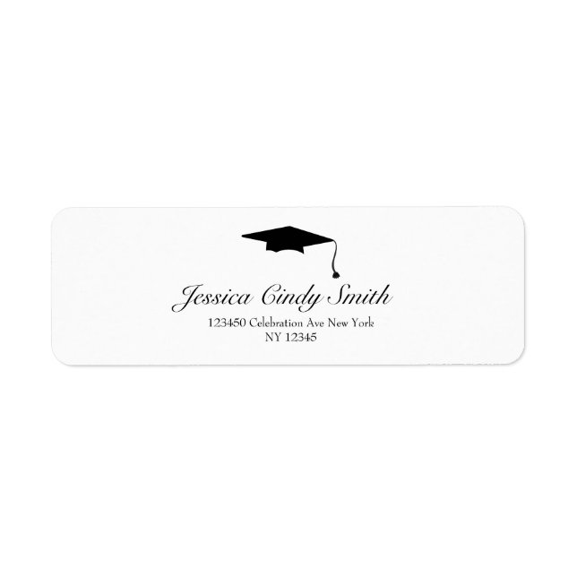 Graduation Hat Return Address Label (Front)