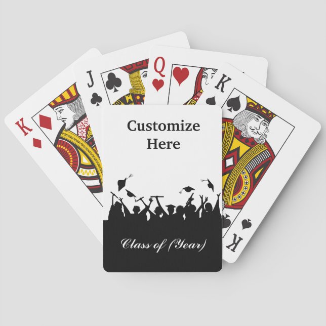 Graduation Hat Toss Silhouette Cards (Back)