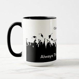 Graduation Hat Toss Silhouette Mug to Customise