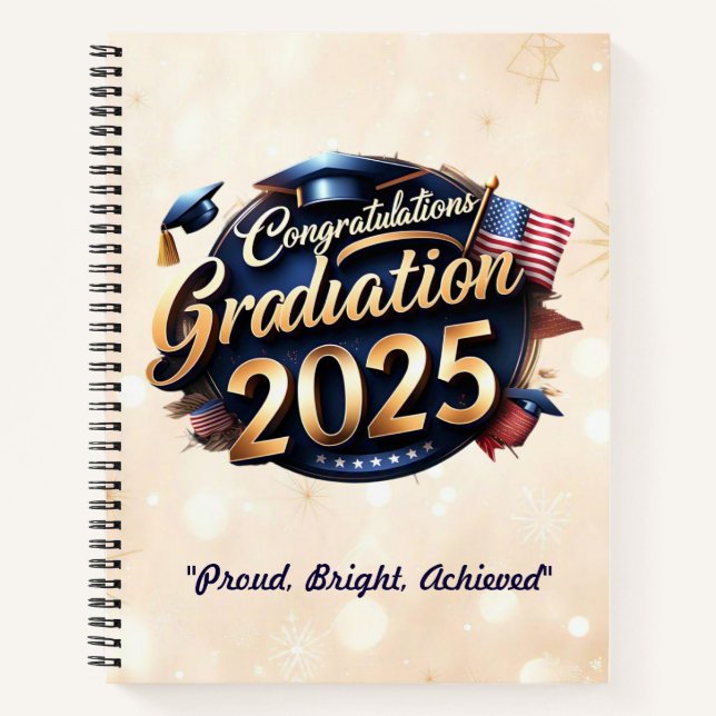 "Graduation Hat USA" Notebook (Front)
