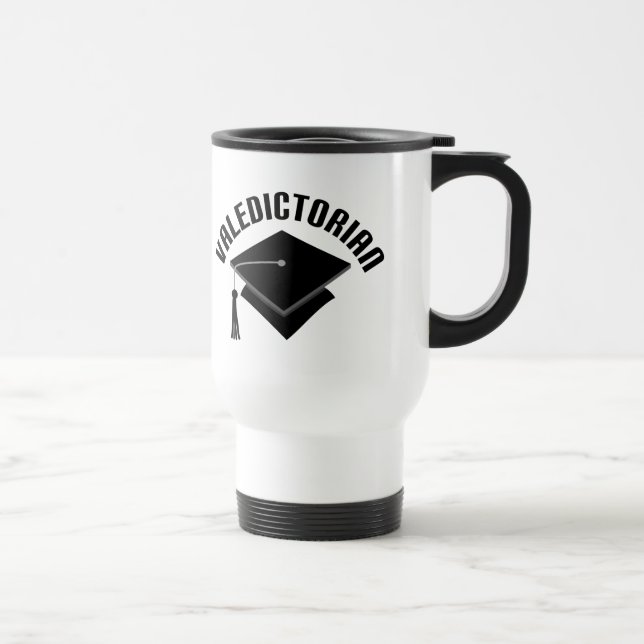 Graduation Hat Valedictorian Head of Class Gift Travel Mug (Right)