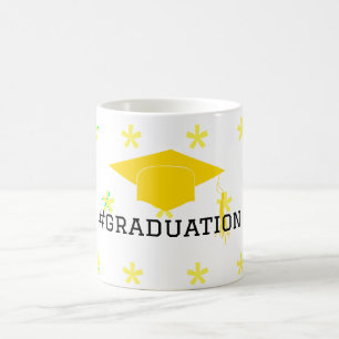 Graduation hat yellow stars coffee mug