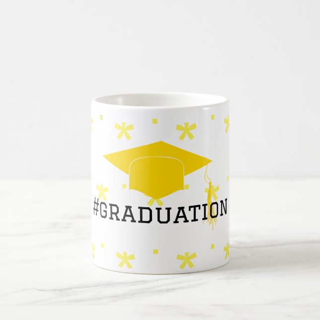 Graduation hat yellow stars coffee mug (Center)