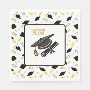 Graduation Hats And Diplomas  Napkins