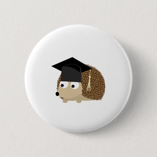 Graduation hedgehog 6 cm round badge