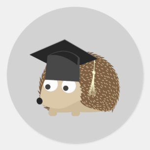 Graduation hedgehog classic round sticker