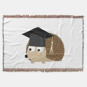 Graduation hedgehog throw blanket